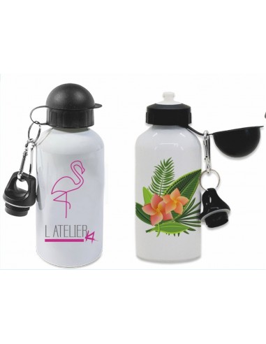 Botella de aluminio doble tapon