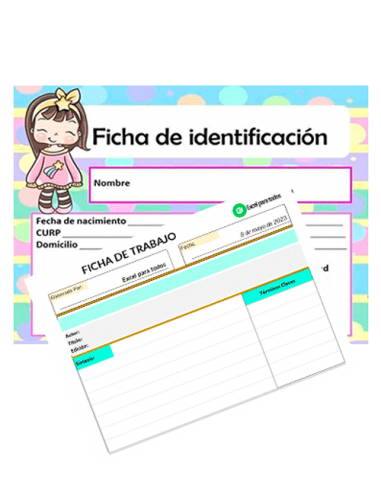 Fichas tamaño DL 10x21 cm.