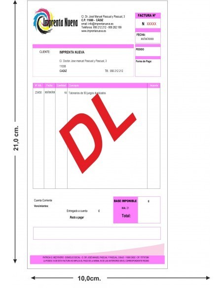 Tamaño dl 10x21